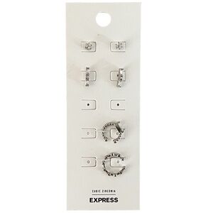 Express Cubic Zirconia Silver Earring Collection